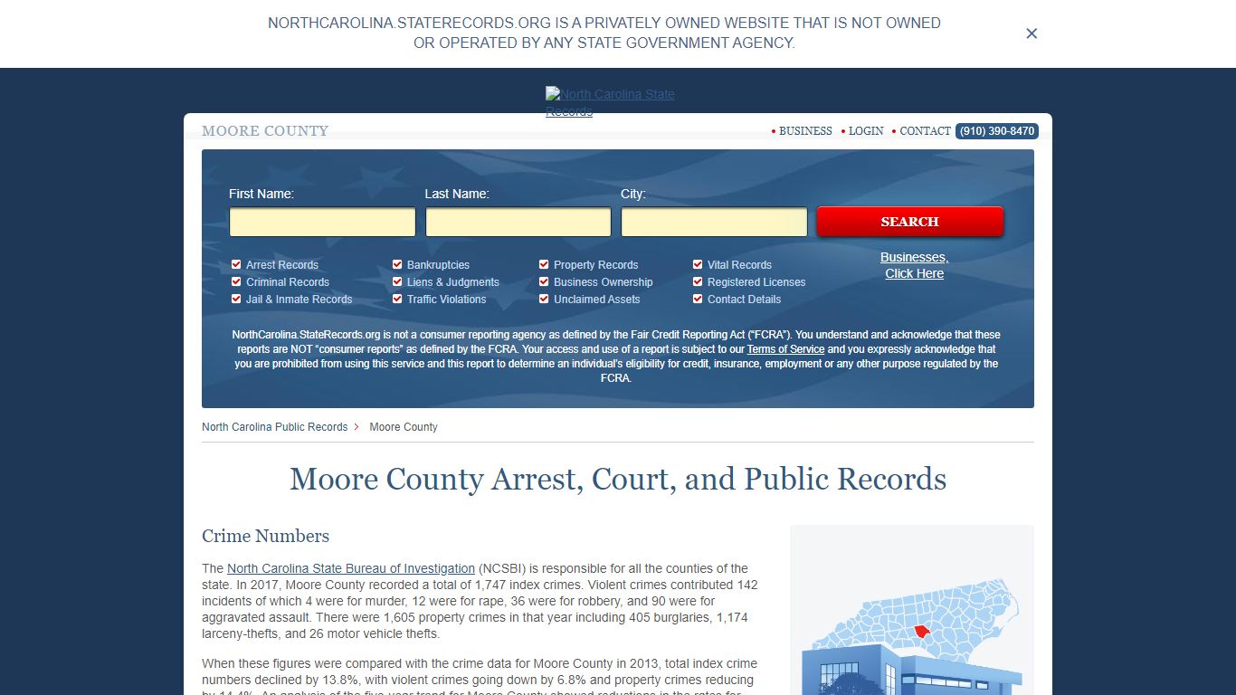 Moore County Arrest, Court, and Public Records